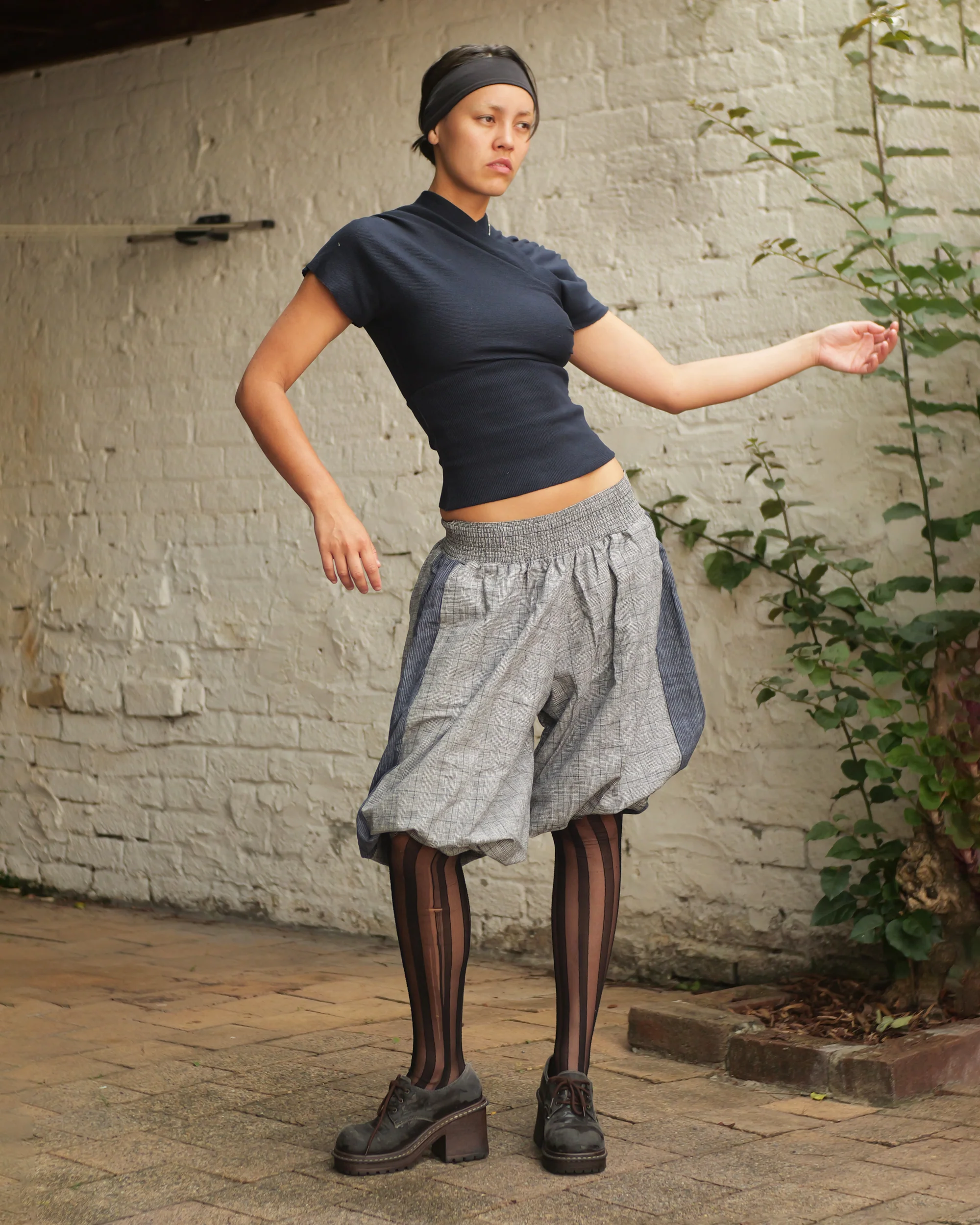 Hiro Shorts in Grey Plaid - Image 17