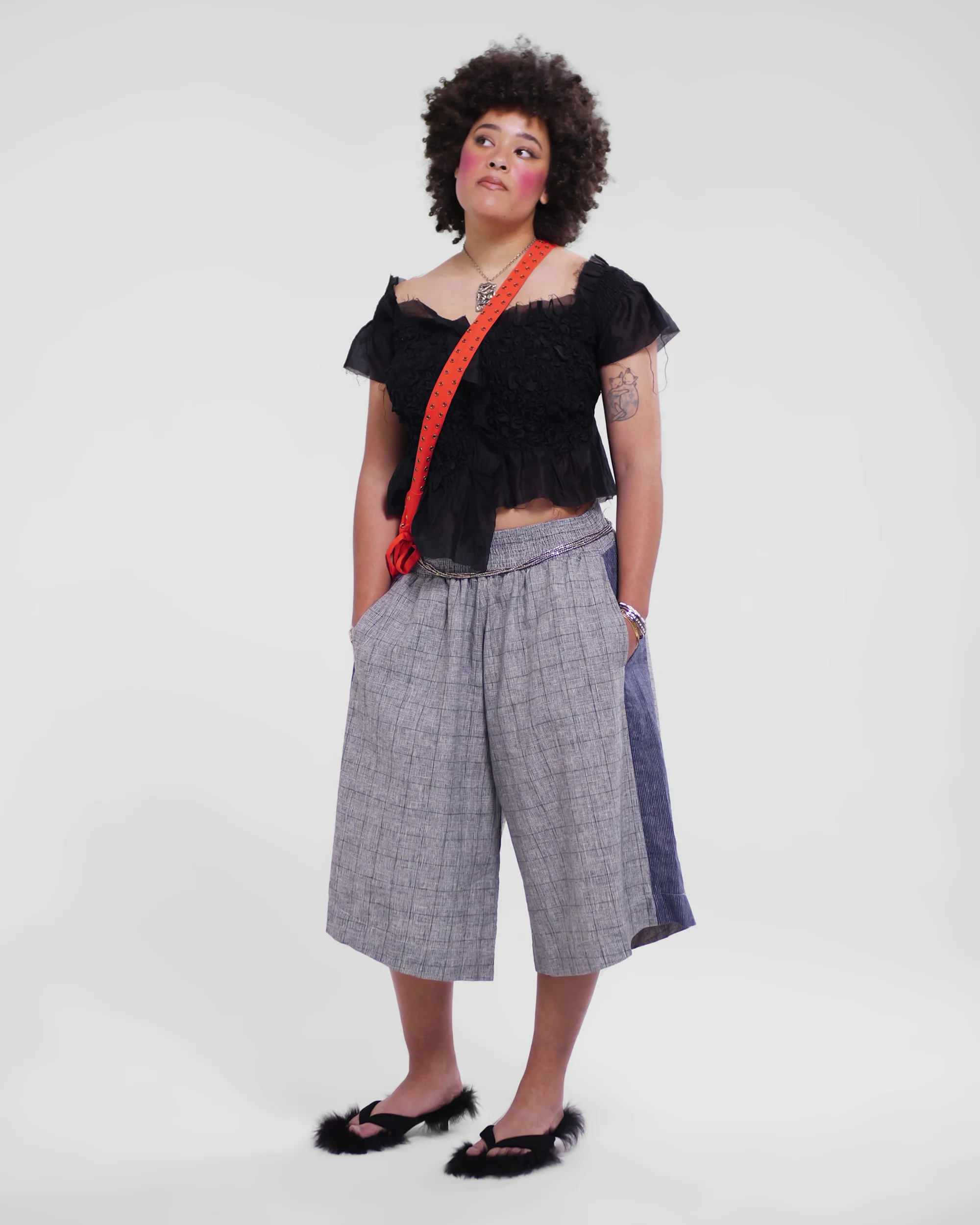 Hiro Shorts in Grey Plaid - Image 18
