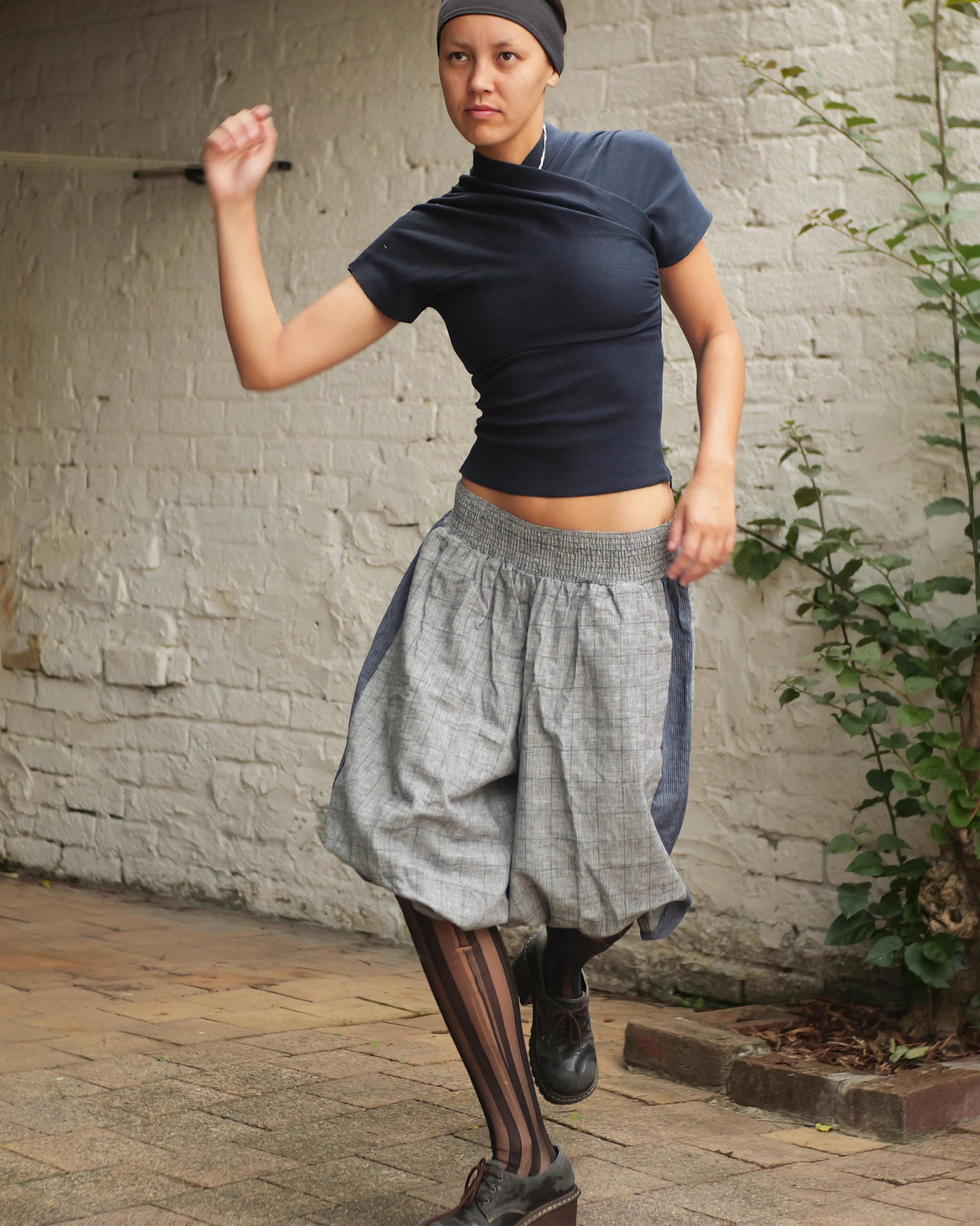 Hiro Shorts in Grey Plaid - Image 5