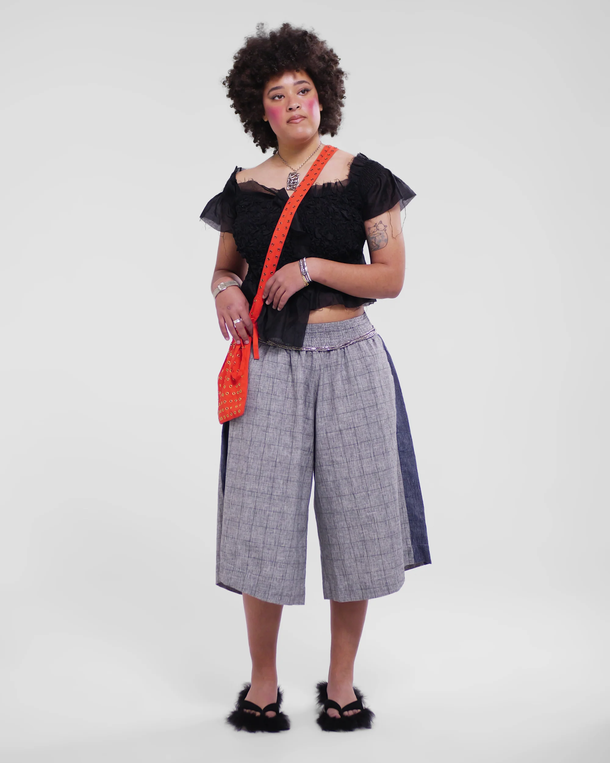 Hiro Shorts in Grey Plaid - Image 6