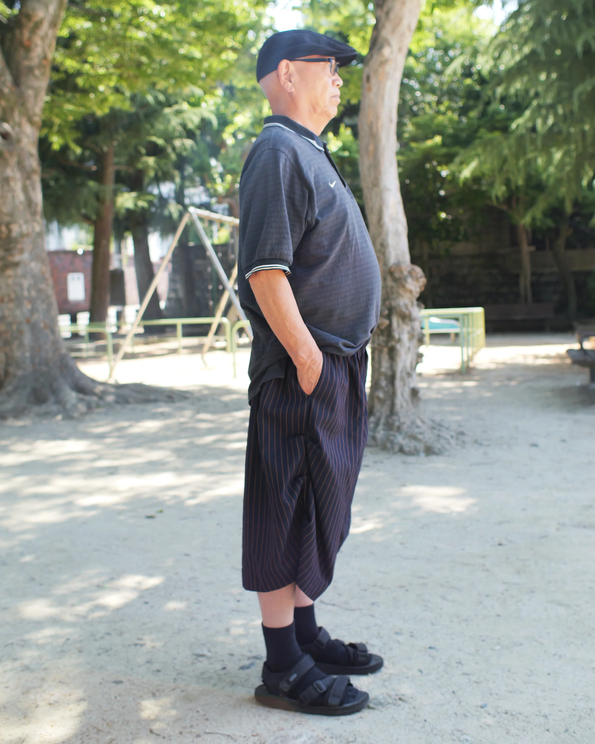 Kenji Shorts in Navy Pinstripe - Image 12
