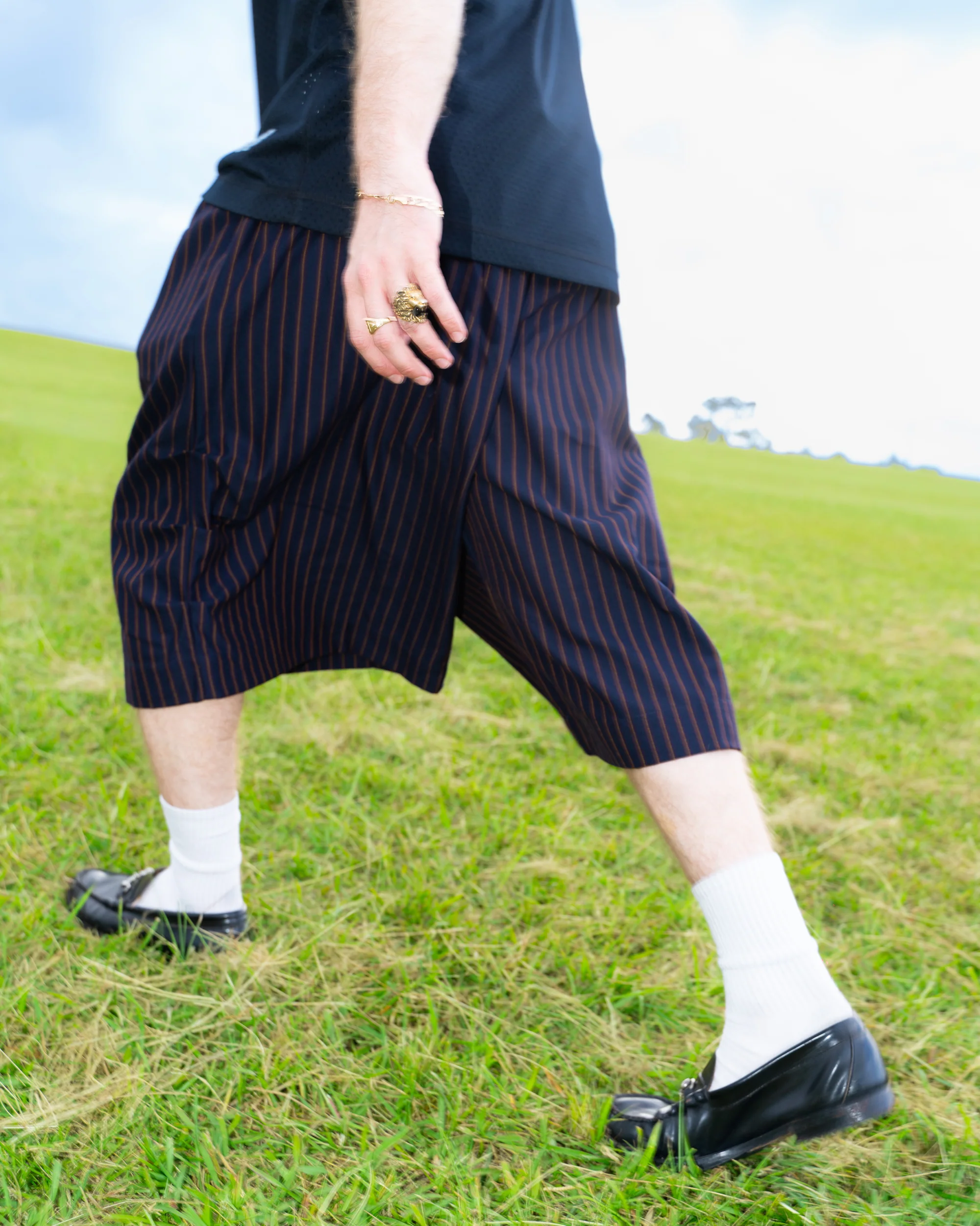 Kenji Shorts in Navy Pinstripe - Image 18