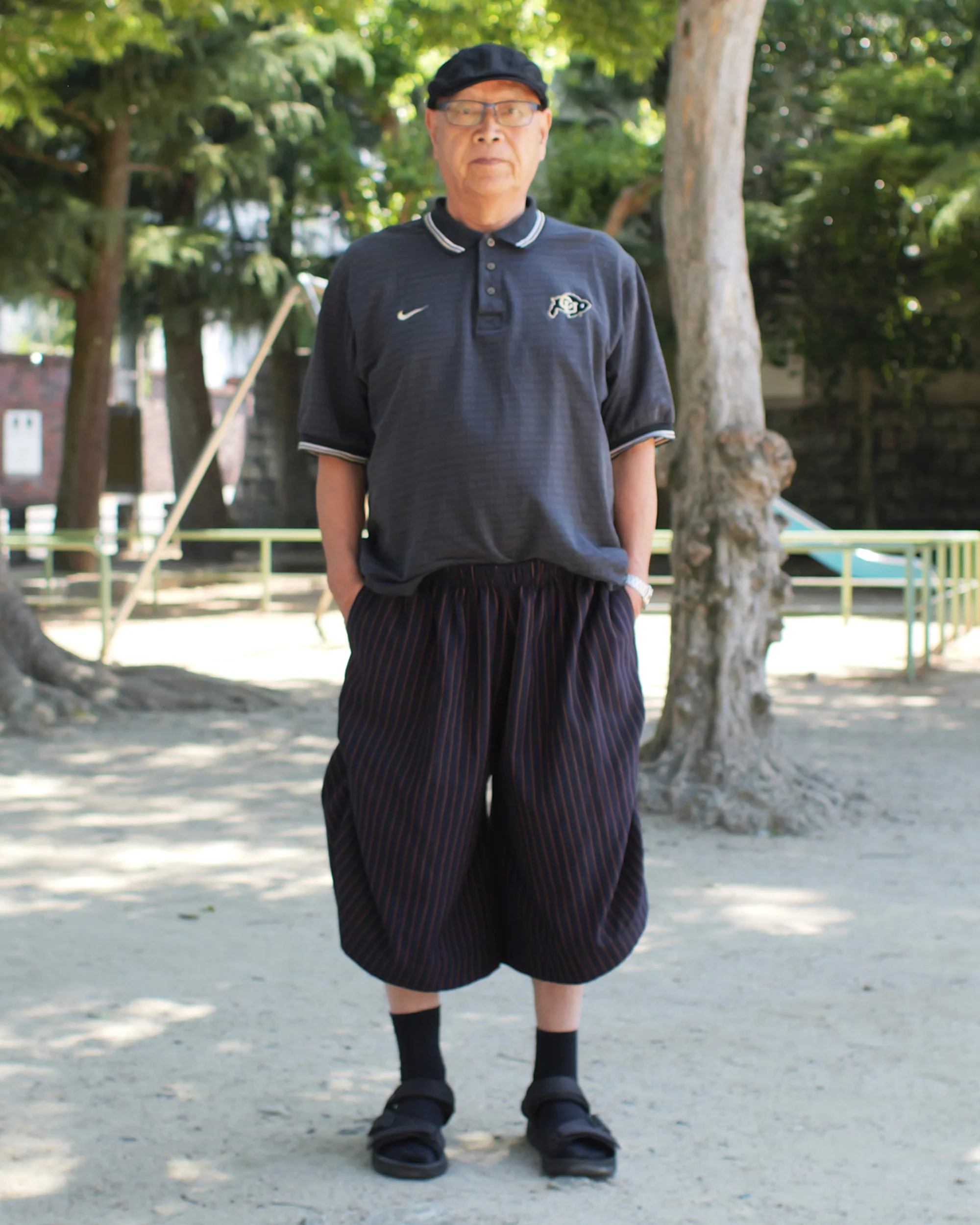 Kenji Shorts in Navy Pinstripe - Image 3