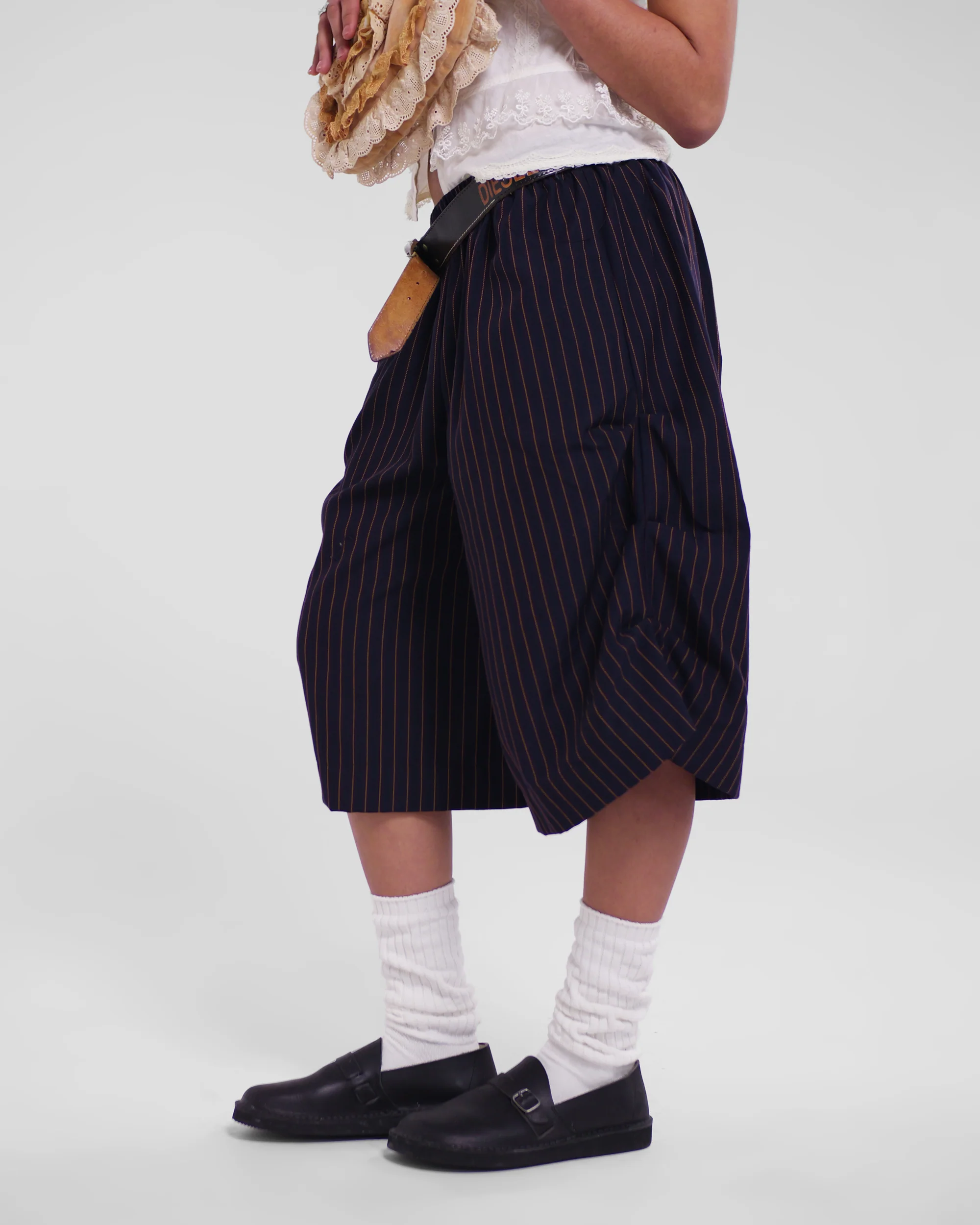 Kenji Shorts in Navy Pinstripe - Image 4