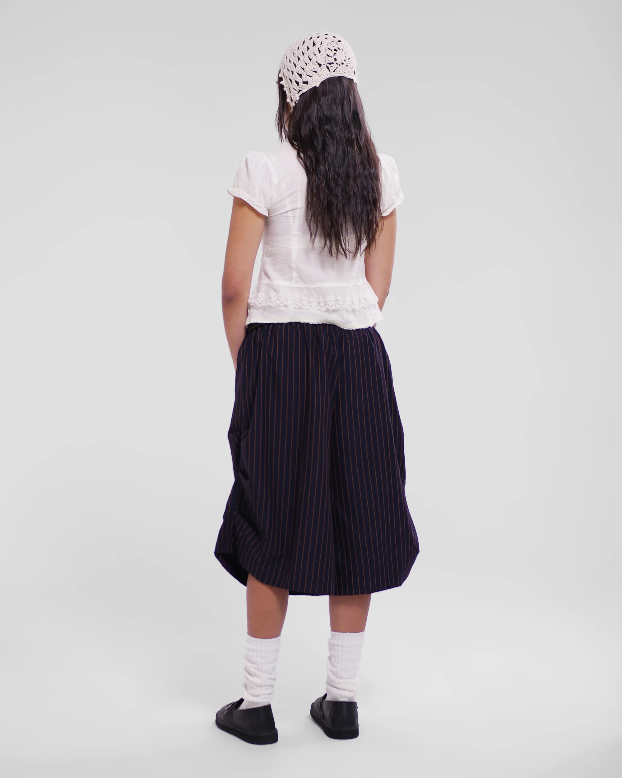 Kenji Shorts in Navy Pinstripe - Image 9