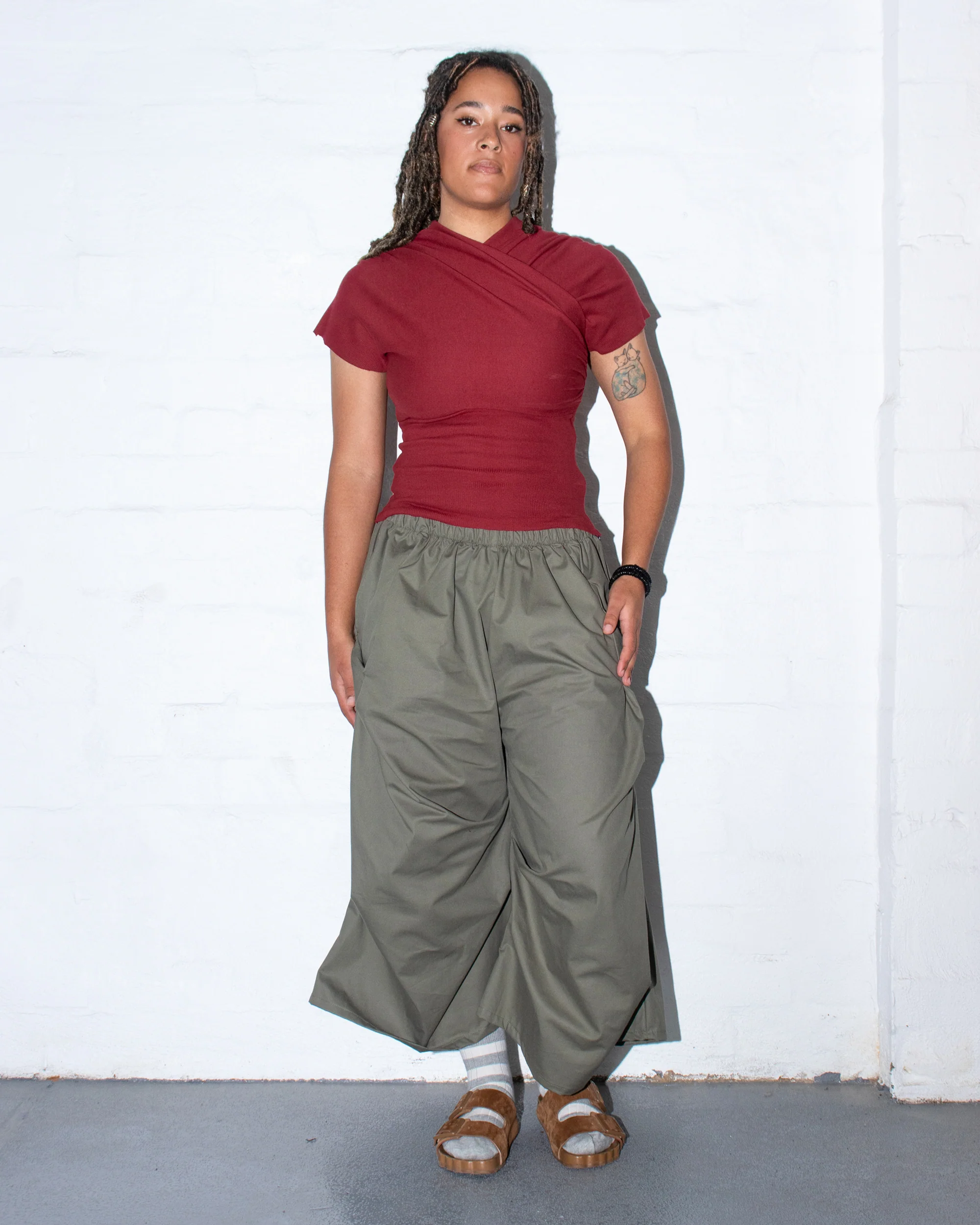 Kimono Ribbed Top in Paprika - Image 3