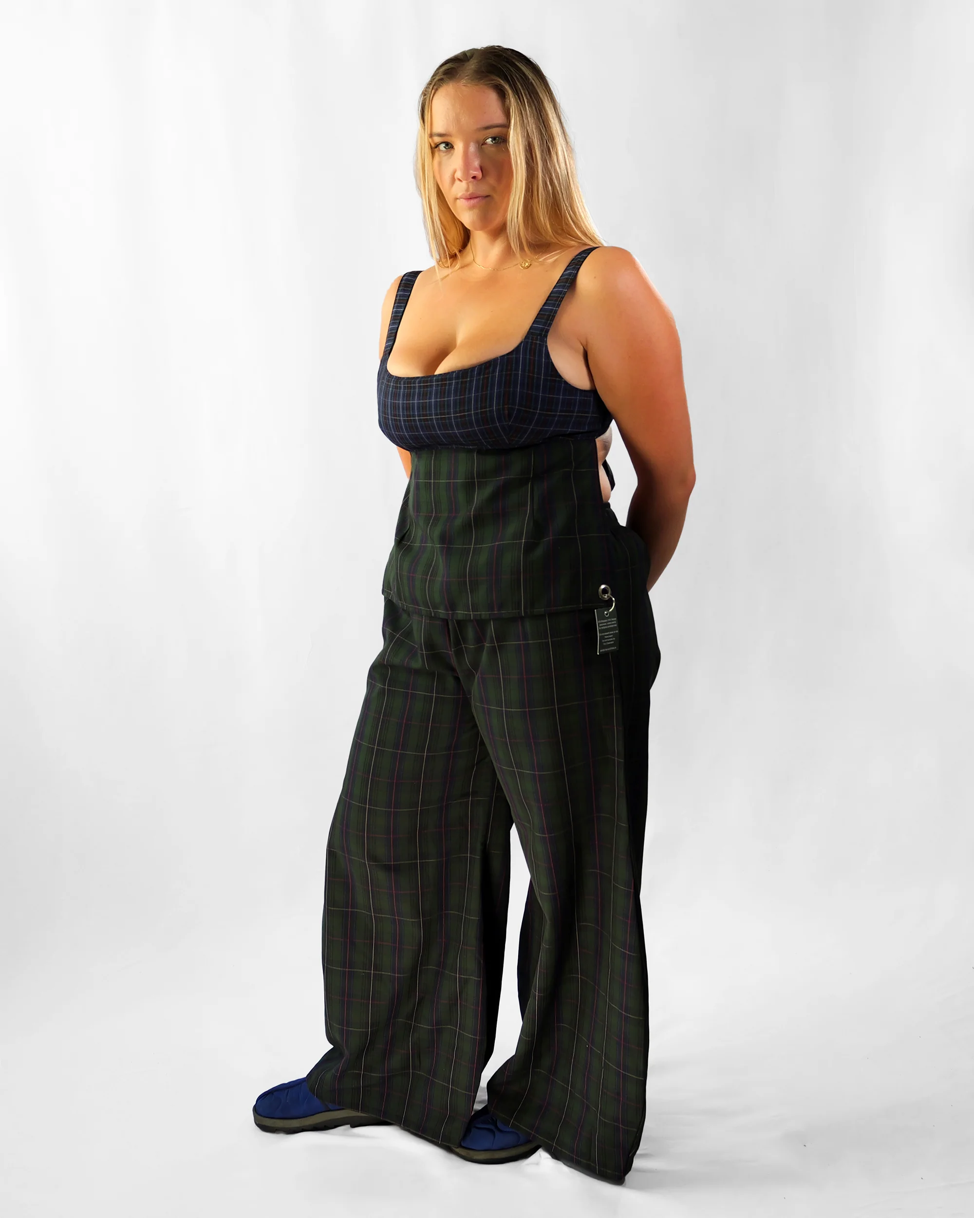 Obi Reversible Top In Moss/Blue - Image 3